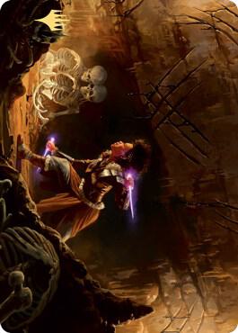 Dogged Pursuit Art Card (Gold-Stamped Signature) - Art Series: Kaldheim Magic: The Gathering trading card