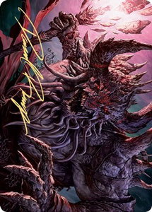 Dream Devourer Art Card (Gold-Stamped Signature) - Art Series: Kaldheim (ASKHM) #23 - Special Magic: The Gathering Trading Card
