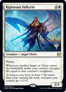 Righteous Valkyrie - Promo Pack: Kaldheim (PPKHM) #24p - Rare Magic: The Gathering Trading Card