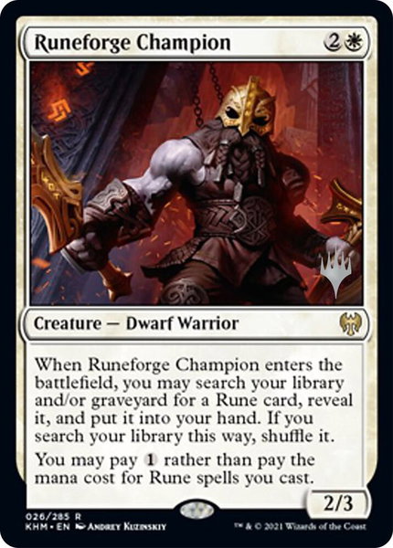 Runeforge Champion trading card from Promo Pack: Kaldheim Runeforge Champion - Promo Pack: Kaldheim Magic: The Gathering trading card