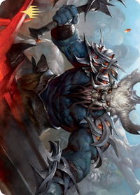 Frenzied Raider Art Card (Gold-Stamped Signature) - Art Series: Kaldheim (ASKHM) #34 - Special Magic: The Gathering Trading Card