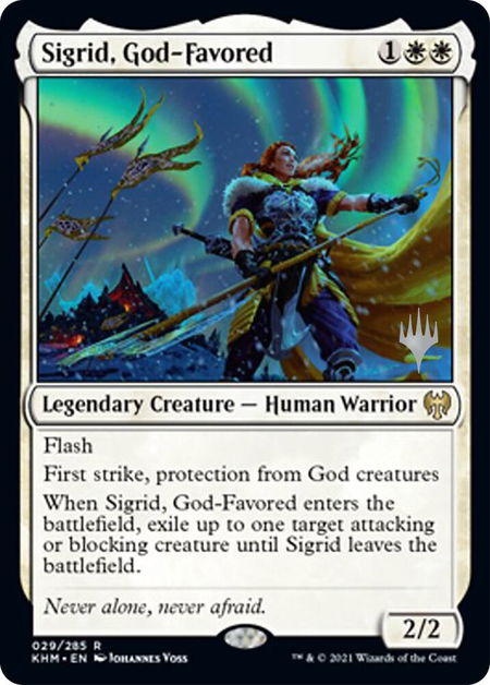 Sigrid, God-Favored - Promo Pack: Kaldheim Magic: The Gathering trading card