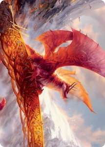 Goldspan Dragon Art Card (Gold-Stamped Signature) - Art Series: Kaldheim (ASKHM) #35 - Special Magic: The Gathering Trading Card