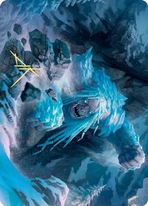 Icehide Troll Art Card (Gold-Stamped Signature) - Art Series: Kaldheim (ASKHM) #46 - Special Magic: The Gathering Trading Card