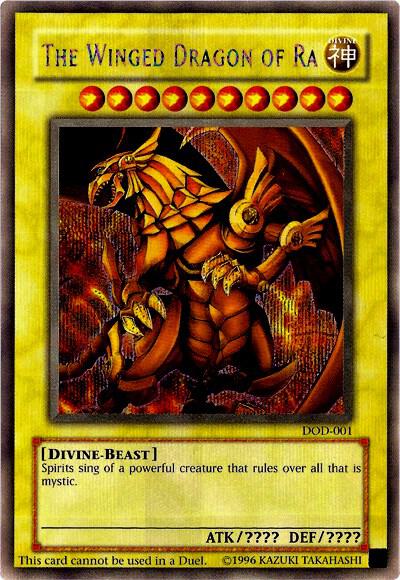The Winged Dragon of Ra trading card from Dawn of Destiny Xbox The Winged Dragon of Ra - Dawn of Destiny Xbox YuGiOh trading card