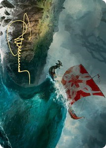 Run Ashore Art Card (Gold-Stamped Signature) - Art Series: Kaldheim (ASKHM) #19 - Special Magic: The Gathering Trading Card
