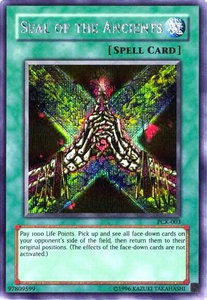 Seal of the Ancients (Power of Chaos: Kaiba the Revenge) - Yu-Gi-Oh! Video Game Promotional Cards (VDP) #PCK-003 - Secret Rare YuGiOh Trading Card