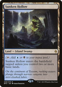 Sunken Hollow - Promo Pack: Kaldheim (PPKHM) #249p - Rare Magic: The Gathering Trading Card