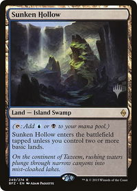 Sunken Hollow - Promo Pack: Kaldheim (PPKHM) #249p - Rare Magic: The Gathering Trading Card