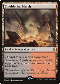 Smoldering Marsh - Promo Pack: Kaldheim (PPKHM) #247p - Rare Magic: The Gathering Trading Card