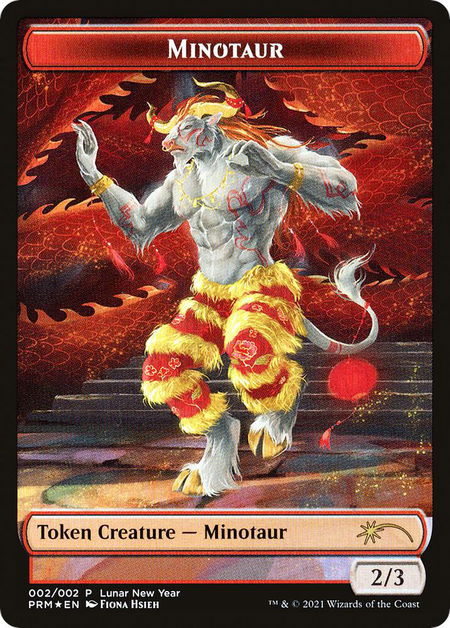 Minotaur Token (2021 Lunar New Year Promo) - Unique and Miscellaneous Promos Magic: The Gathering trading card