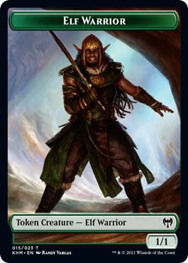 Elf Warrior // Dragon Double-Sided Token - Kaldheim Magic: The Gathering trading card