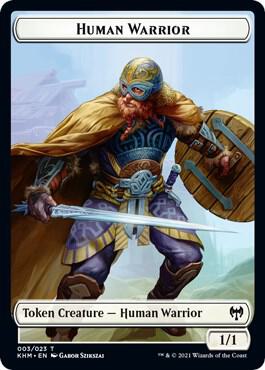 Human Warrior // Shard Double-Sided Token - Kaldheim Magic: The Gathering trading card