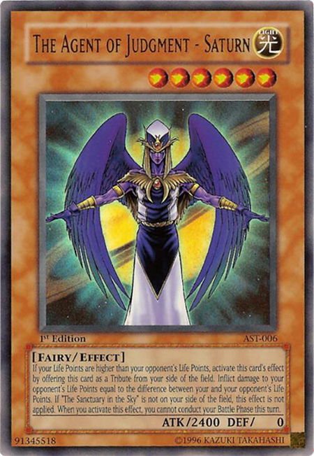 The Agent of Judgment - Saturn - Ancient Sanctuary YuGiOh trading card