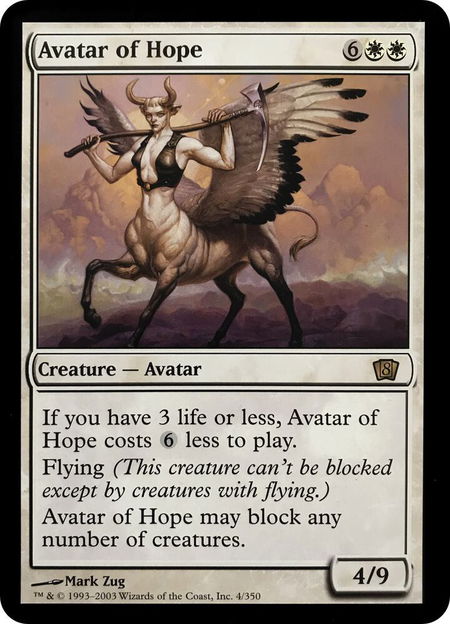 Avatar of Hope (8th Edition) - Oversize Cards Magic: The Gathering trading card