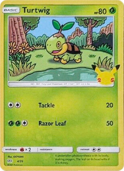 Turtwig - 4/25 - McDonald's 25th Anniversary Promos Pokémon trading card