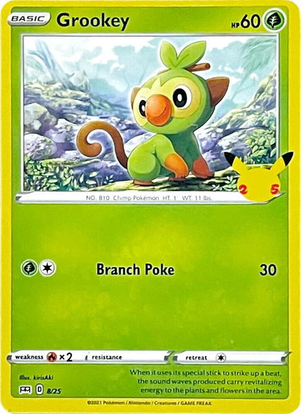 Grookey - 8/25 - McDonald's 25th Anniversary Promos Pokémon trading card