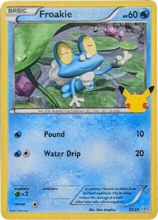 Froakie - 22/25 trading card from McDonald's 25th Anniversary Promos Froakie - 22/25 - McDonald's 25th Anniversary Promos Pokémon trading card