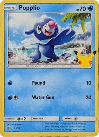 Popplio - 23/25 - McDonald's 25th Anniversary Promos Pokémon trading card