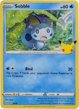 Sobble - 24/25 trading card from McDonald's 25th Anniversary Promos Sobble - 24/25 - McDonald's 25th Anniversary Promos Pokémon trading card