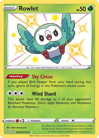 Rowlet - Shining Fates: Shiny Vault (SHFSV) #SV001/SV122 - Holo Rare Pokémon Trading Card