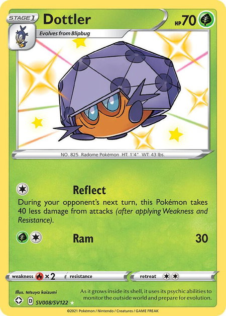 Dottler trading card from Shining Fates: Shiny Vault Dottler - Shining Fates: Shiny Vault Pokémon trading card