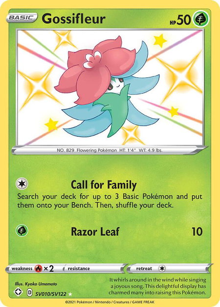 Gossifleur trading card from Shining Fates: Shiny Vault Gossifleur - Shining Fates: Shiny Vault Pokémon trading card