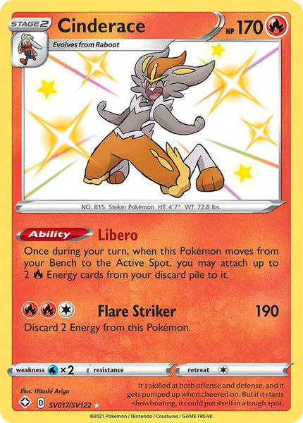Cinderace - Shining Fates: Shiny Vault Pokémon trading card