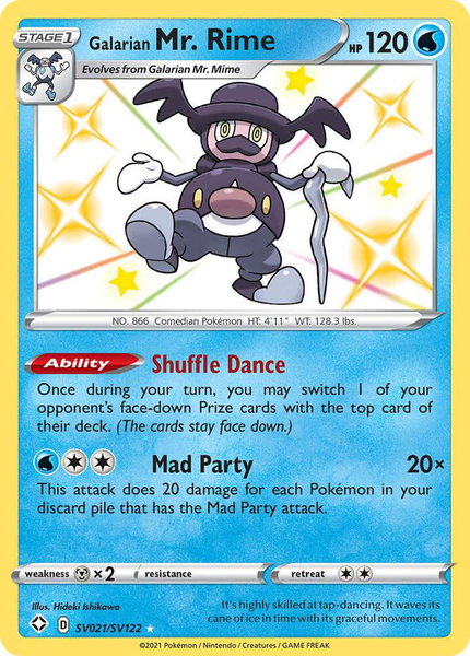 Galarian Mr. Rime trading card from Shining Fates: Shiny Vault Galarian Mr. Rime - Shining Fates: Shiny Vault Pokémon trading card