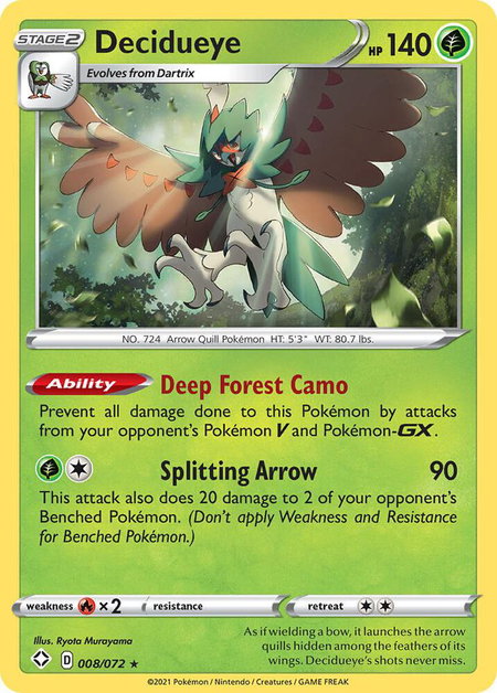 Decidueye - Shining Fates Pokémon trading card