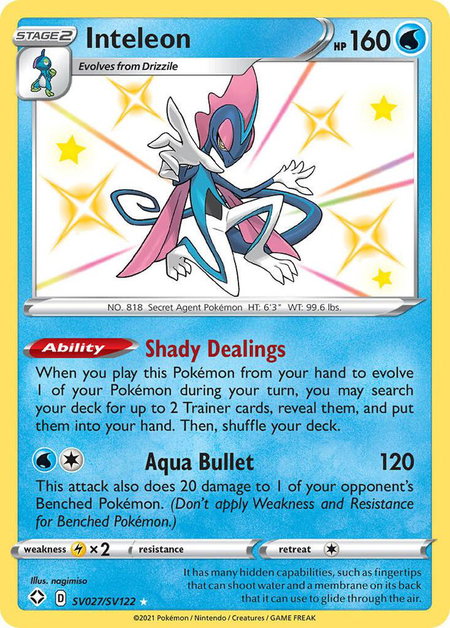 Inteleon - Shining Fates: Shiny Vault Pokémon trading card