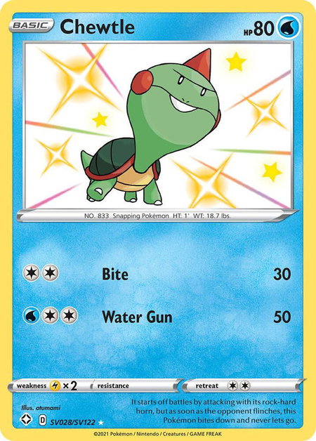Chewtle trading card from Shining Fates: Shiny Vault Chewtle - Shining Fates: Shiny Vault Pokémon trading card