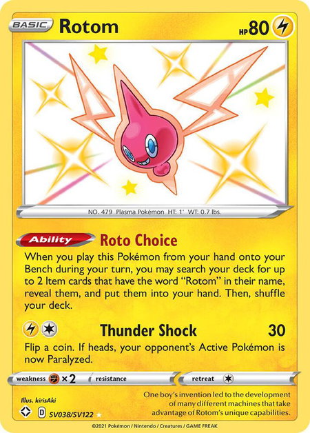 Rotom trading card from Shining Fates: Shiny Vault Rotom - Shining Fates: Shiny Vault Pokémon trading card