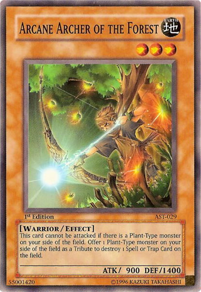 Arcane Archer of the Forest trading card from Ancient Sanctuary Arcane Archer of the Forest - Ancient Sanctuary YuGiOh trading card