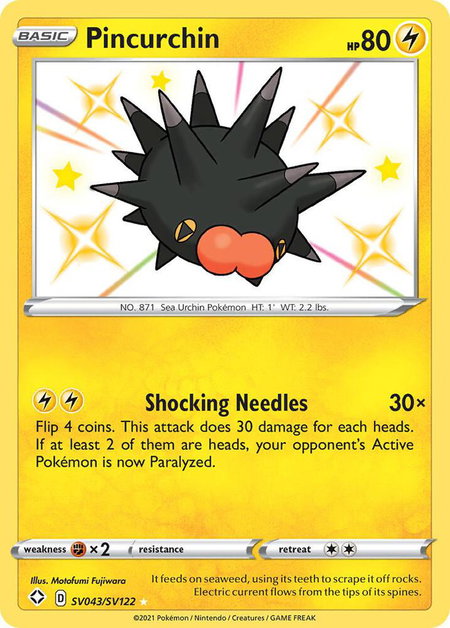 Pincurchin trading card from Shining Fates: Shiny Vault Pincurchin - Shining Fates: Shiny Vault Pokémon trading card