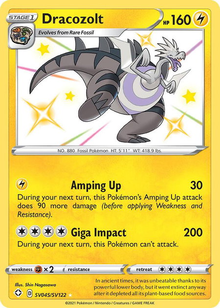 Dracozolt - Shining Fates: Shiny Vault Pokémon trading card
