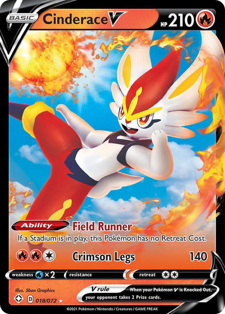 Cinderace V - Shining Fates Pokémon trading card