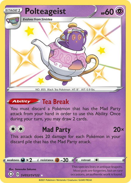 Polteageist trading card from Shining Fates: Shiny Vault Polteageist - Shining Fates: Shiny Vault Pokémon trading card