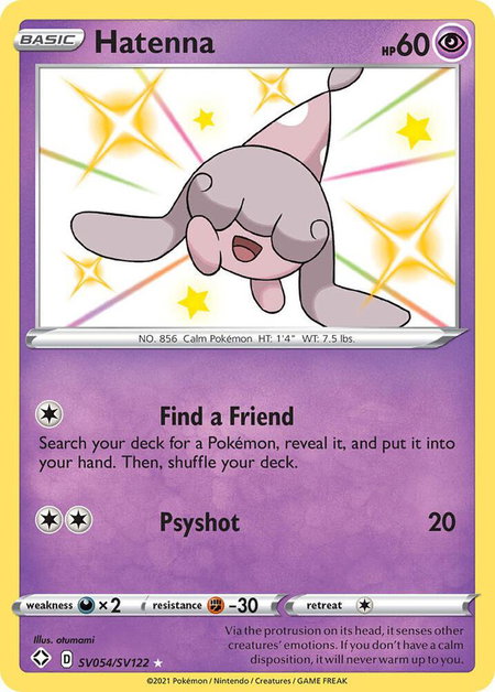 Hatenna trading card from Shining Fates: Shiny Vault Hatenna - Shining Fates: Shiny Vault Pokémon trading card