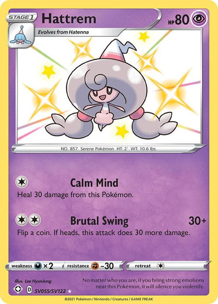 Hattrem trading card from Shining Fates: Shiny Vault Hattrem - Shining Fates: Shiny Vault Pokémon trading card