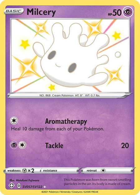 Milcery trading card from Shining Fates: Shiny Vault Milcery - Shining Fates: Shiny Vault Pokémon trading card