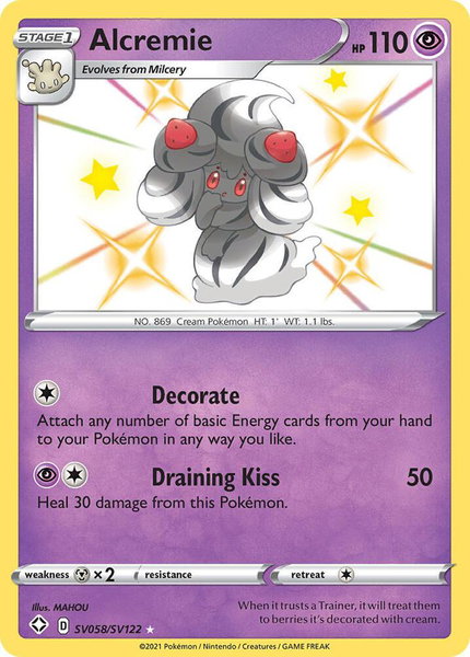 Alcremie trading card from Shining Fates: Shiny Vault Alcremie - Shining Fates: Shiny Vault Pokémon trading card