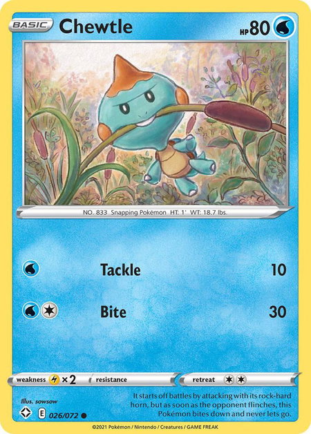 Chewtle - Shining Fates Pokémon trading card