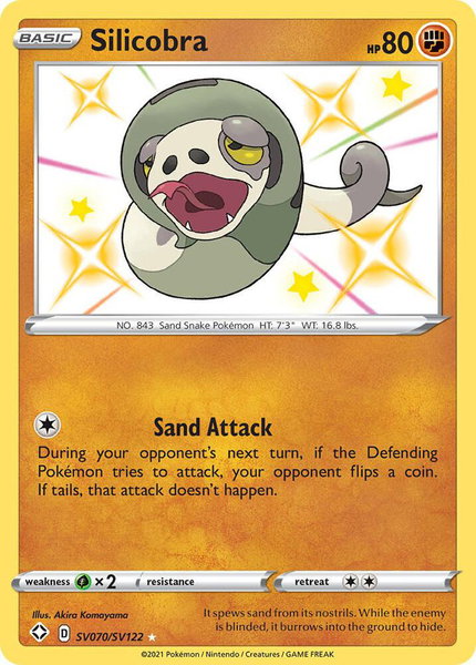 Silicobra trading card from Shining Fates: Shiny Vault Silicobra - Shining Fates: Shiny Vault Pokémon trading card
