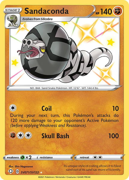 Sandaconda trading card from Shining Fates: Shiny Vault Sandaconda - Shining Fates: Shiny Vault Pokémon trading card