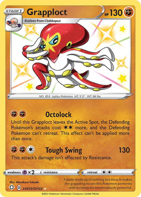 Grapploct trading card from Shining Fates: Shiny Vault Grapploct - Shining Fates: Shiny Vault Pokémon trading card