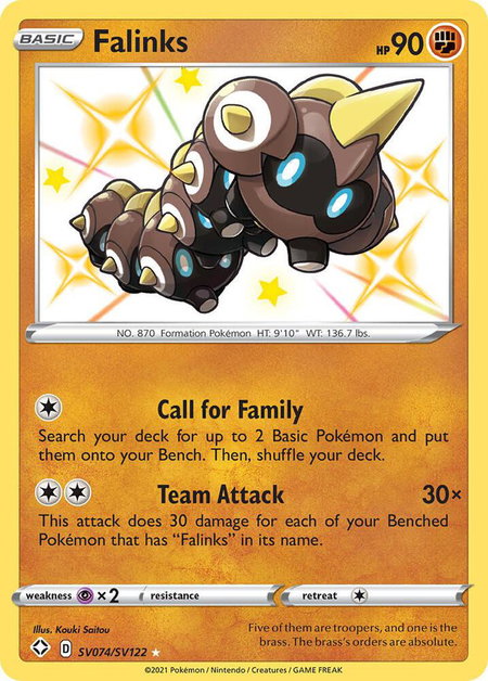 Falinks trading card from Shining Fates: Shiny Vault Falinks - Shining Fates: Shiny Vault Pokémon trading card