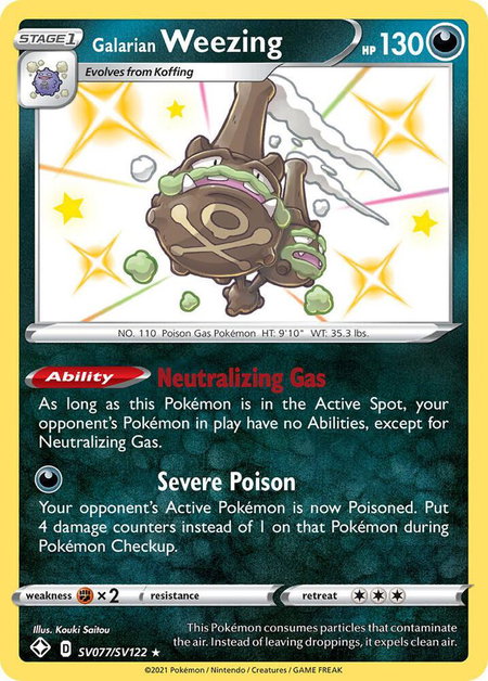 Galarian Weezing - Shining Fates: Shiny Vault Pokémon trading card