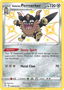 Galarian Perrserker - Shining Fates: Shiny Vault (SHFSV) #SV087/SV122 - Holo Rare Pokémon Trading Card