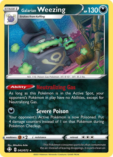 Galarian Weezing - Shining Fates Pokémon trading card